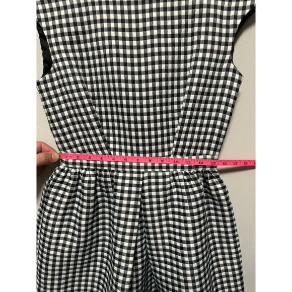 Zara Basic Spring Summer Dress Gingham Cap Sleeve Fit & Flare Size M - Picture 9 of 14